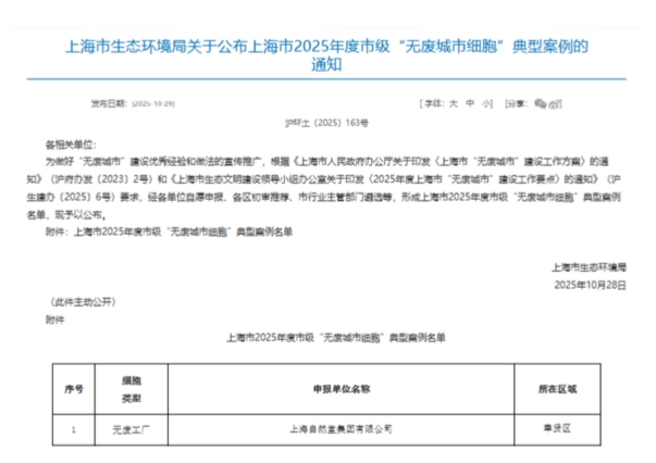上海市“无废工厂”